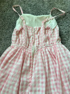 Handmade Vietnam Coquette Pink Gingham Sundress thumbnail 5
