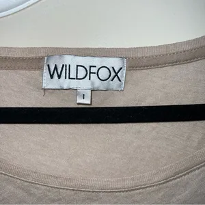 Wildfox Engaged Beige Swoop Neck T-Shirt Oversized thumbnail 4