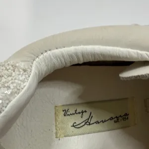 Vintage Cream and Silver Star Sneakers White Size 9 thumbnail 10