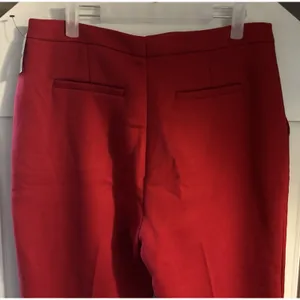 Halogen X Atlantic Pacific Button Detail Red Kick Flair Pants High Rise Sz 12 thumbnail 4
