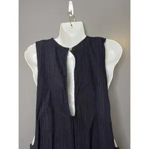 Free People Romper Womens Medium Black Striped Knit V Neck Sleeveless Pockets thumbnail 7