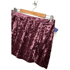 New Nordstrom Skirt L Crushed Velvet Velour Mini Retro 90s Y2K Abound Burgundy thumbnail 3