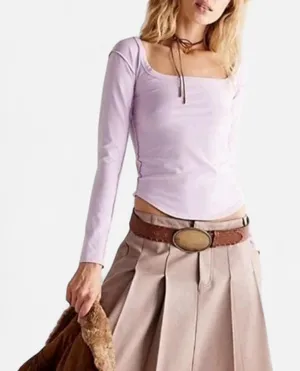 Free People Can’t Let Go Pink Lilac Long Sleeve | Soft Girl Y2K (M) thumbnail 1