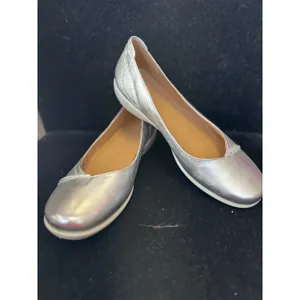 Hotter Robyn II Silver Metallic Leather Ballet Flats Shoes Womens 9.5 US 7.5 UK thumbnail 2