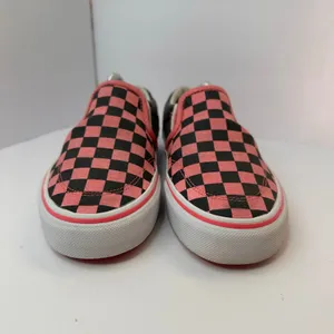 Vans Womens size 6.5 Vans Slip-On Checkerboard Skate Shoe Pink Black Grunge thumbnail 2