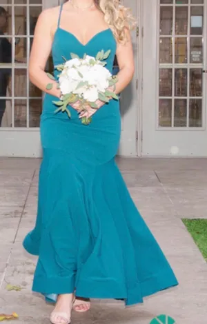 Azazie Bridesmaid Dress Peacock Mermaid Stretch thumbnail 1