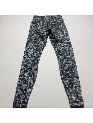 Lululemon Women's Black and White Patterned Leggings Size 8 thumbnail 5