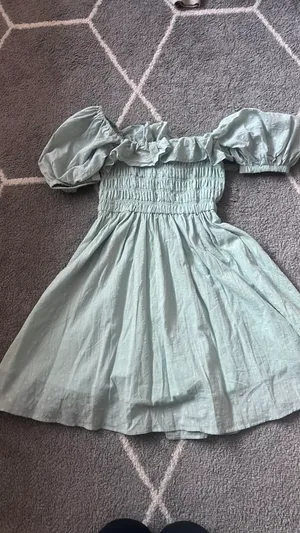 Cute Summer Mini Dress Green Size XS thumbnail 1