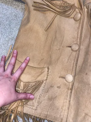 VTG 70s Jo-Kay Suede Leather Jacket Tan/Light Brown Western Fringe FUC thumbnail 11