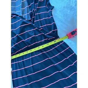 Banana Republic Womens Dress Medium Surplice Short Sleeve Striped size S thumbnail 4