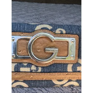 G By Guess Slim Amore Wallet 90s Y2K Monogram Denim Faux Gator Leather thumbnail 16