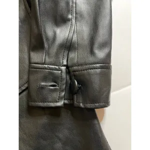 ZARA long Black Leather Jacket S thumbnail 5