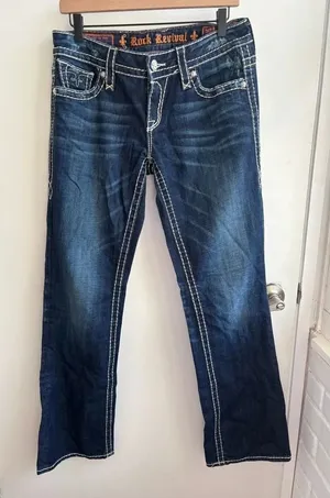 Rock Revival Y2K Eva Relaxed‎ Bootcut Jeans 30 vintage layered grunge flare thumbnail 1