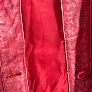 Pelle red leather M mid length trench vintage retro outdoor 70s 80s thumbnail 7