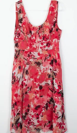 East 5th Womens Floral Babydoll Midi Dress Size 12‎ Sleeveless Artsy Y2K thumbnail 1