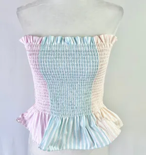 Petersyn New Smocked Ruffle Tube Top Marianna Tutti thumbnail 10
