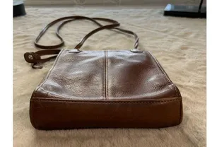 Fossil Vintage Brown Leather Crossbody Bag Heart Accent Women's thumbnail 3