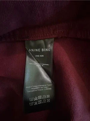 NWT ANINE BING Leo Canvas Tote Collegiate Fig Burgundy Bag thumbnail 6