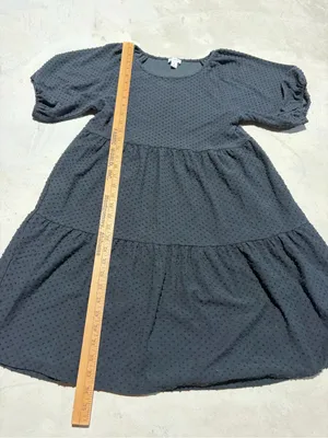 J. Crew Black dot Tiered Puff Sleeve Dress small thumbnail 5