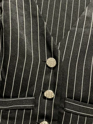 Cider Black Striped Crop Top Button Vest S thumbnail 2