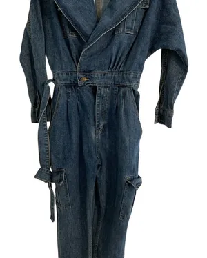 JLUXLABEL Blue Denim Jumpsuit thumbnail 1