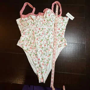 PacSun Swim Eco Floral Strawberry Underwire One Piece Swimsuit XL Gingham Tie thumbnail 3