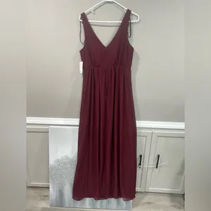 NWT Birdy Grey Laurie Chiffon Dress in Cabernet thumbnail 9
