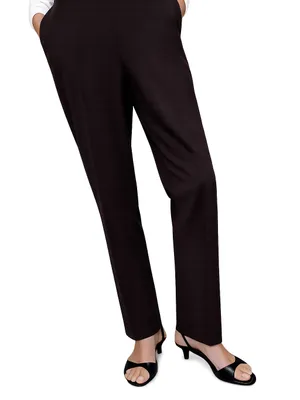 Zara Basics Straight Leg Slim Fit Trousers in Dark Brown Size 8 New thumbnail 2
