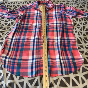 SO Perfect Shirt Pink &‎ Blue Plaid Soft Rayon Relaxed Fit Button Front Size M thumbnail 15
