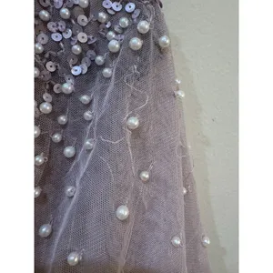 ADRIANNA PAPELL Pink Beaded Mesh Maxi Dress Size 6 Maxi thumbnail 10