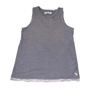 Abercrombie Kids‎ Tank Top Girls 13/14 Blue Striped Lace Trim Keyhole Preppy thumbnail 1