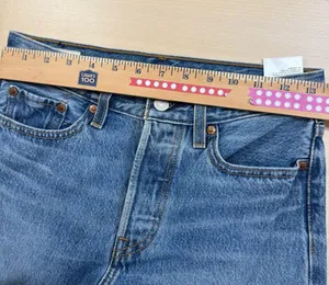 Levi’s Wedgie Straight Jeans Women’s 26 Button Fly Frayed Hem Blue Denim thumbnail 10