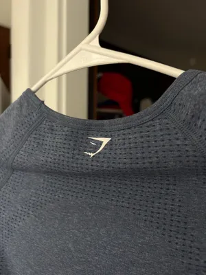 Gymshark Crop Long Sleeve Top Vital Seamless Blue Small thumbnail 6