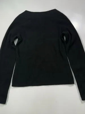 Avellini 100% Cashmere Black Crewneck Sweater Size Small thumbnail 7