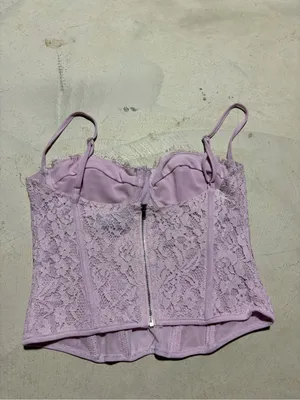 White fox corset bustier top lilac medium lace thumbnail 8