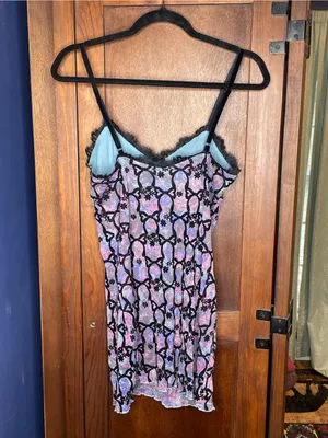 Free People Womens Velvet Burnout Mini Dress Medium Purple Floral Lace Y2K Fairy thumbnail 3