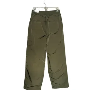 PINK Victoria's Secret Cargo Pants S Olive Green Satin Parachute Relaxed Hi Rise thumbnail 5