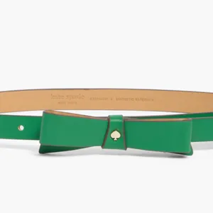NWT Kate spade new york 19mm bow spade belt Medium Green thumbnail 2