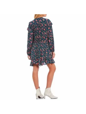 Free People Floral Print LS Free People Floral Print Long Sleeve Mini Dress M thumbnail 3