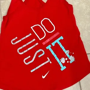 Nike‎ Women Athletic Sleeveless Just Do it Tank Top Red size Small thumbnail 2