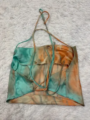12th tribe satin tie dye top size small thumbnail 2
