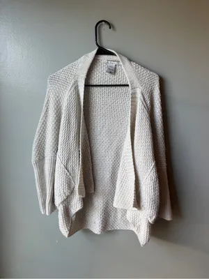 American Rag Cream Open Knit Oversized Cardigan Sweater Women’s M/L Cozy Boho thumbnail 2