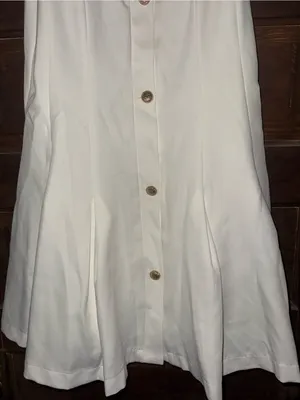 entro White Sleeveless Collared Dress with Gold Buttons with pockets thumbnail 6