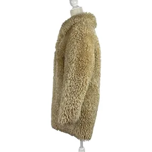 Zara Faux Fur Long Teddy Sherpa Jacket Coat Natural Beige Size Small 8490/241 thumbnail 12