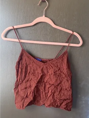Aeropostale Rust Red Animal print Cami Cropped Top thumbnail 3