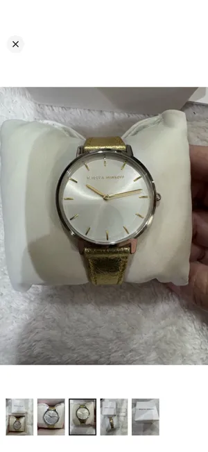 Rebecca Minkoff Metallic Gold Strap Silver Dial Watch thumbnail 3
