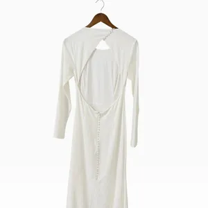 Lulus Eloquent Endearment White Long Sleeve Backless Maxi Dress size L thumbnail 6