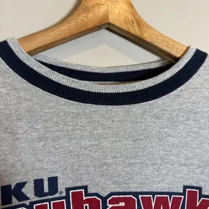 Gear for Sports Vintage University of Kansas KU Jayhawks Crewneck Sweatshirt Mens Small Gray 90s thumbnail 7
