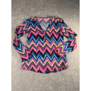 LILLY PULITZER Janelle Colorful Chevron Print‎ small pima cotton NWOT thumbnail 2