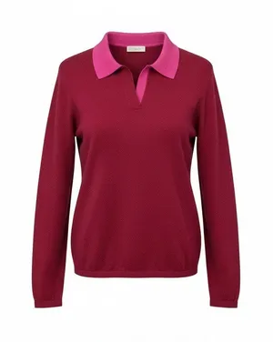 Kim Gravel Lightweight Collared Sweater — Preppy Classic, Size Large thumbnail 1